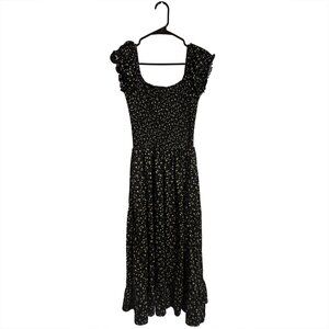 UO Tessie Smocked Puff Sleeve Floral Midi Dress